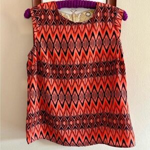 Dalia Collection Vibrant Orange Women's Sleeveless Top Size Small